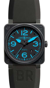 Custom Black Watch Face BR03-92-Blue