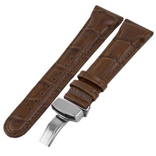 Wholesale Leather Watch Straps JB-24MMSILV_BRN